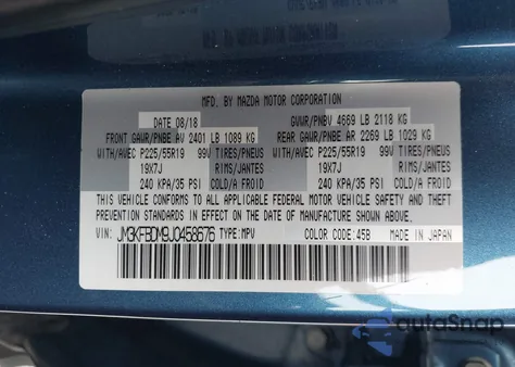 2018 Mazda Cx-5 Grand Touring z USA, uszkodzony, nr VIN JM3KFBDM9J0458676